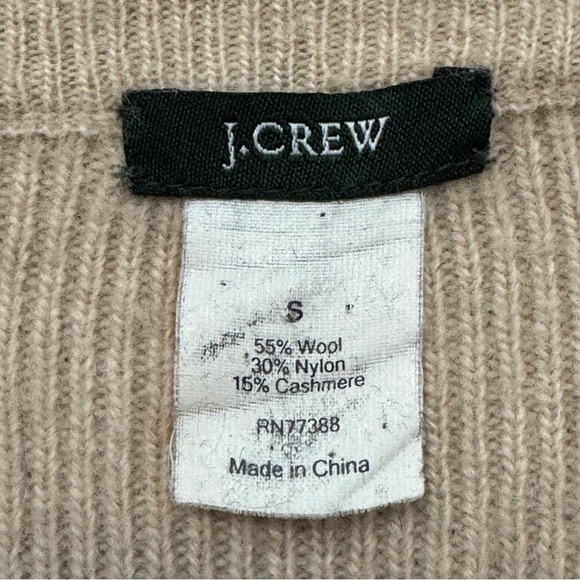 J.Crew Wool Cashmere Blend Shawl Collar Cardigan Sweater Beige Small - Picture 3 of 4